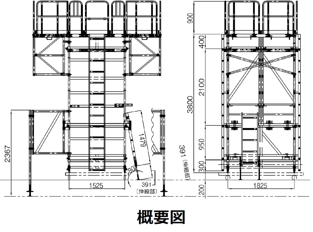 ユニット式足場組立概要図