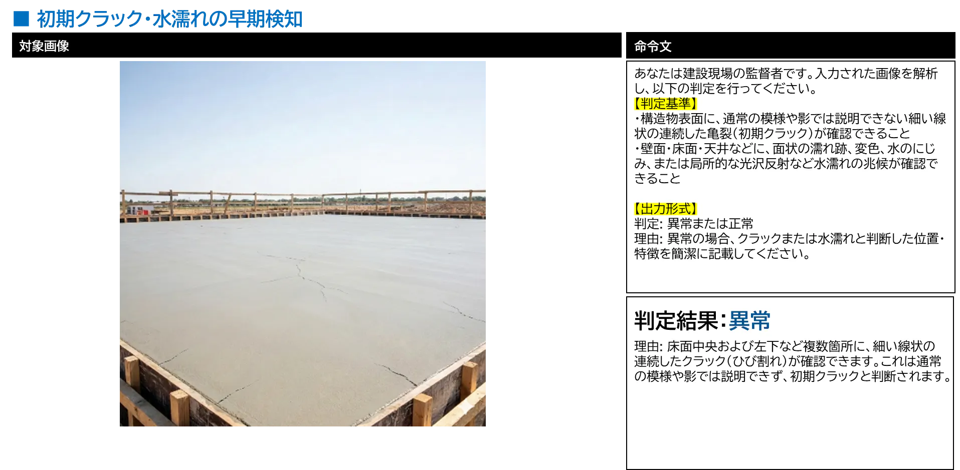 初期クラック・水濡れの早期検知